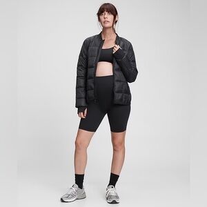 GAP Maternity Recycled Power Full Panel black Bike Shorts small